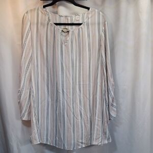 Elegant Striped Blouse in Soft Pastels
